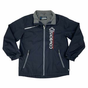 Canada Cowboys Euro Touring Hockey Team Jacket Youth Boys Size L Bauer Full Zip